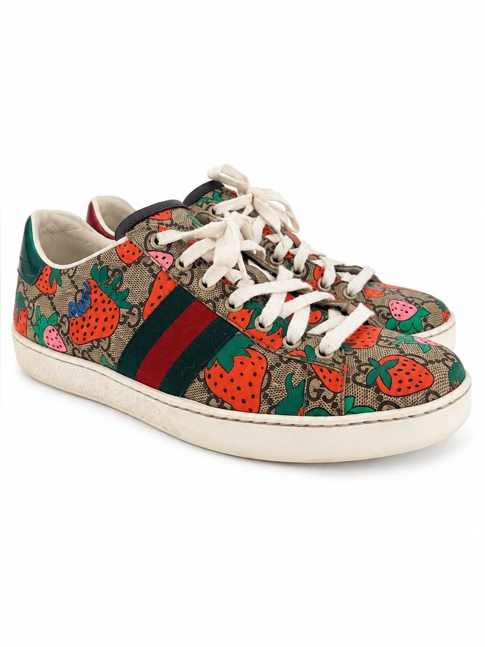 Gucci Ace Supreme Strawberry Logo Sneakers 40 Logomania